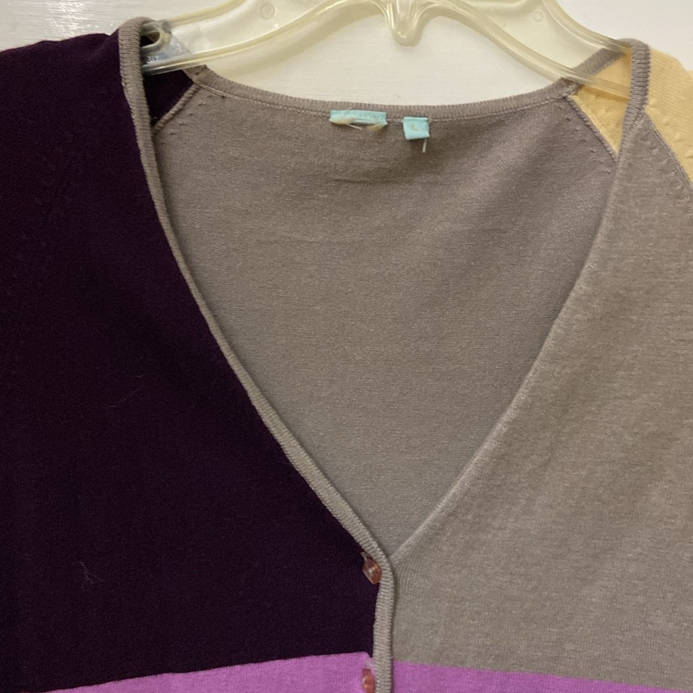 Designer Colorblock Cardigan Sweater - Picture 2 of 13